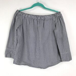 Forever 21 Striped Off-The-Shoulder Top Women’s Small 100% Cotton 3/4 Sleeves